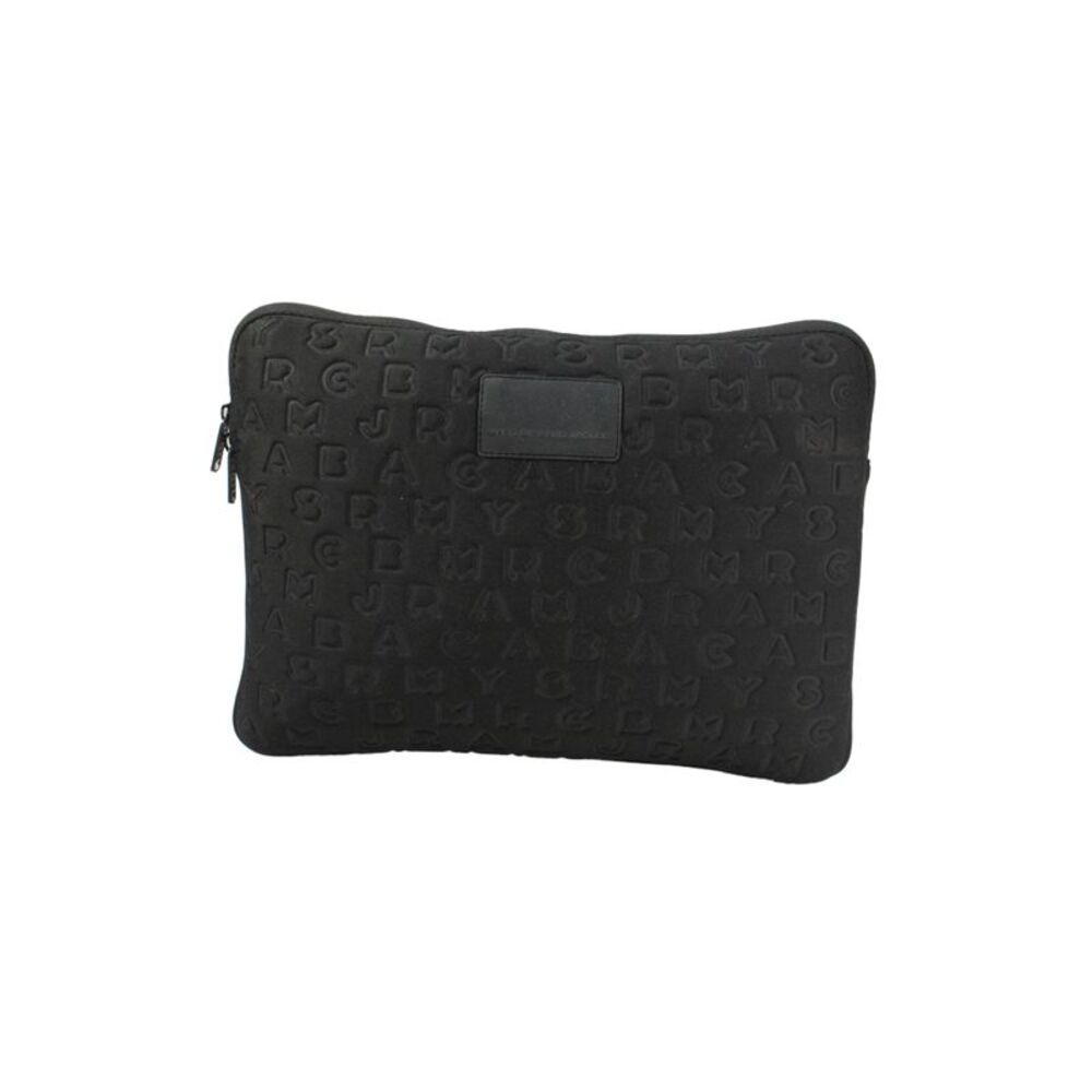 Marc By Marc Jacobs Zip Top Neoprene Logo Laptop Carrying Case Black 13"x10"